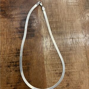 Herringbone 18” Elegant Silver Necklace